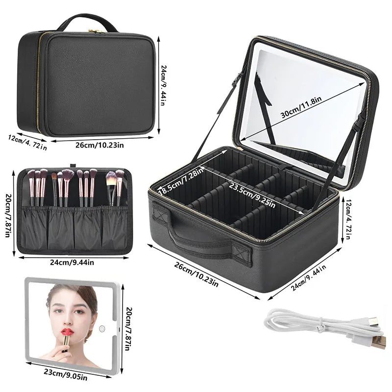 SNUGUG Makeup Bag With Led Mirror