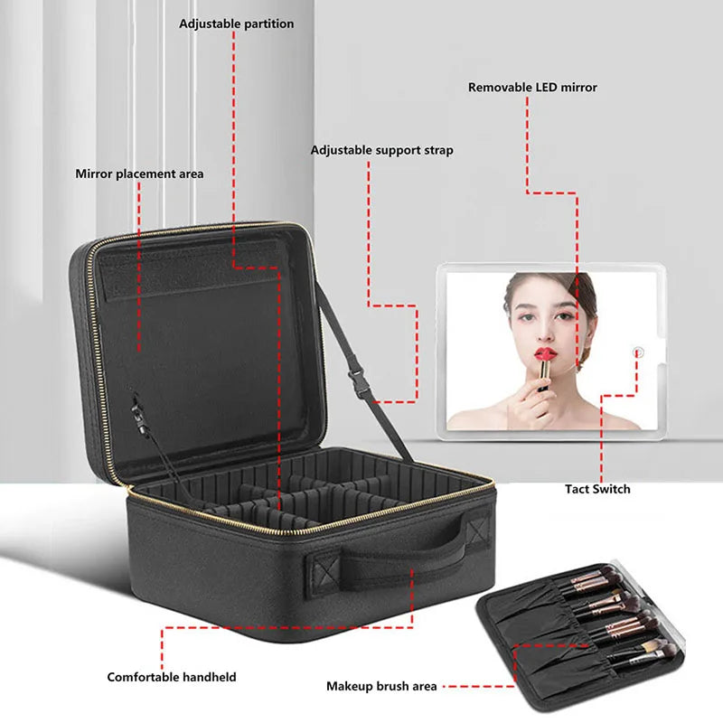 SNUGUG Makeup Bag With Led Mirror