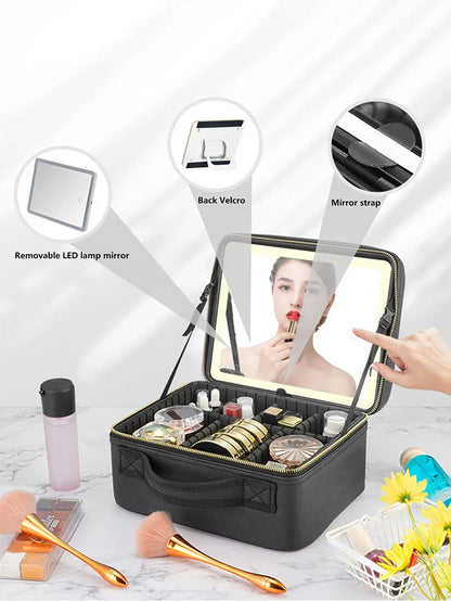 SNUGUG Makeup Bag With Led Mirror