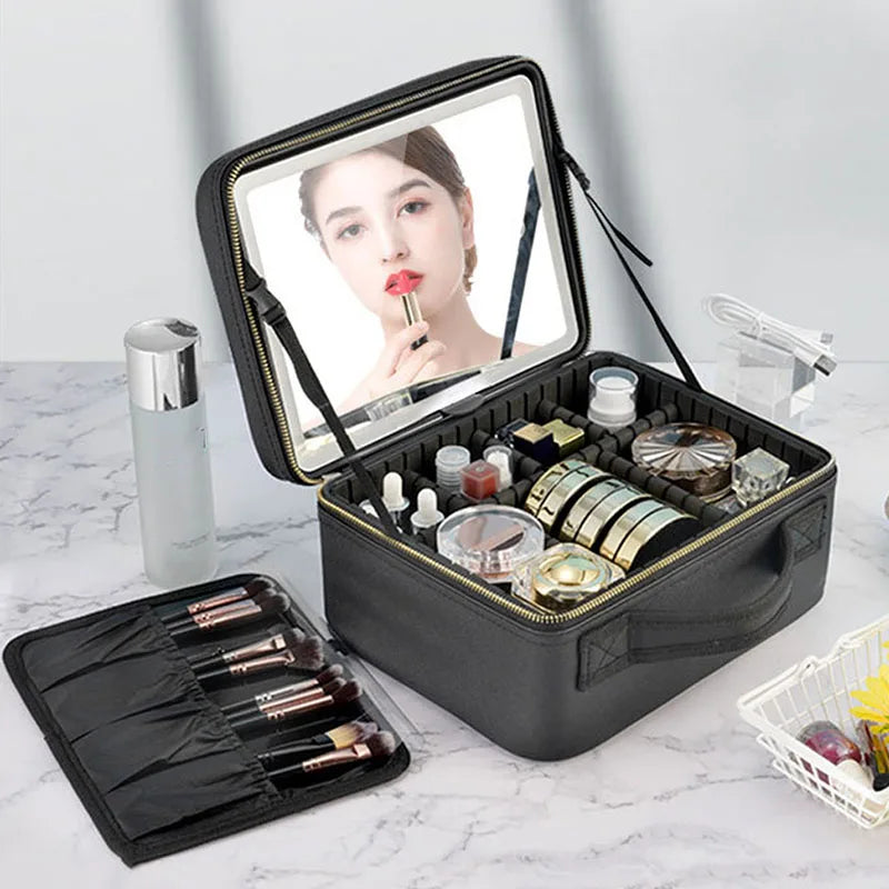 SNUGUG Makeup Bag With Led Mirror