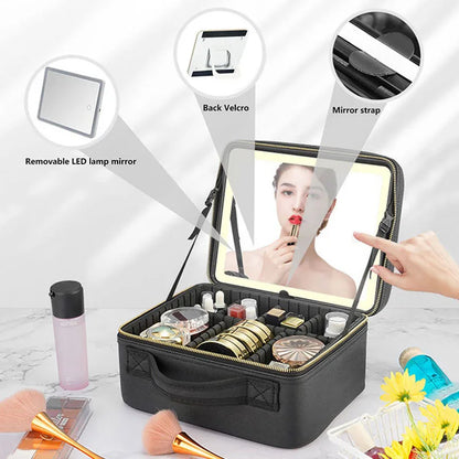 SNUGUG Makeup Bag With Led Mirror